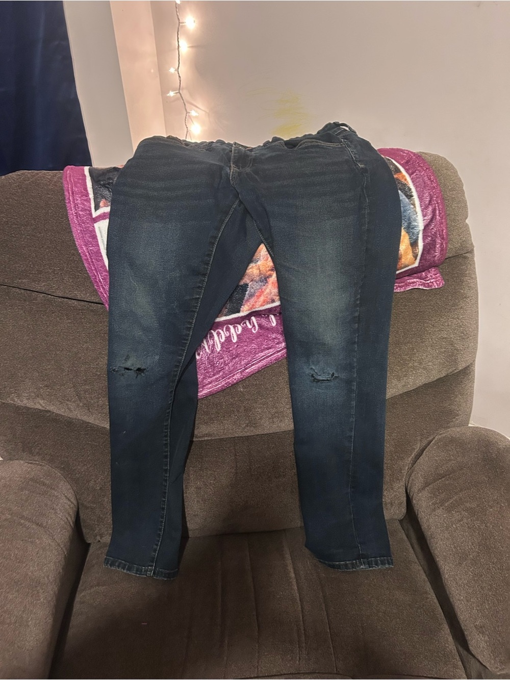 Weatherproof Men’s Skinny Jeans in Dark Blue Wash
